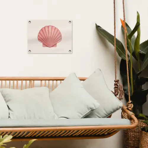 Schelp - Roze - Ribbels tuinposter los doek klein -sfeer7