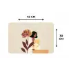 Vrouw - Minimalistisch - Bloem Placemat vinyl groot -specs