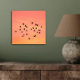 Zwerm - Vogels - Oranje aluminium wit klein -sfeer2