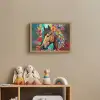Paard - Bloemen - Schilderij - Natuur - Verf Light Box met batterij (Wandlamp kind) middel -sfeer2_kind