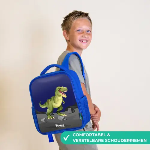 Tjibbe T-Rex Kinderrugzak - Blauw middel -sfeer3_NL