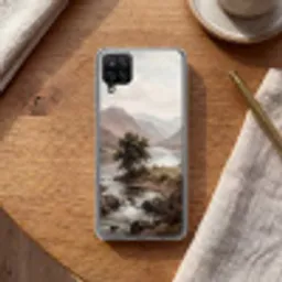 Berglandschap - Meer - Bergen - Vallei - Klassiek Telefoonhoesje Samsung Galaxy A12 klein -sfeer1