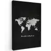 Quote - Wereldkaart - Zwart Tuinposter op houten frame 2 cm dik middel -3d