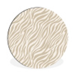 Zebra - Patroon - Beige Wandcirkel aluminium klein 190 -3d
