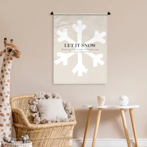 Kerst - Let it snow - Sneeuwvlok - Winter - Quotes Wandkleed katoen klein -wsfeer5_kind