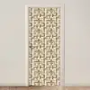 Geometrisch - Retro - Bruin deurposter klein 289 -3d_beige