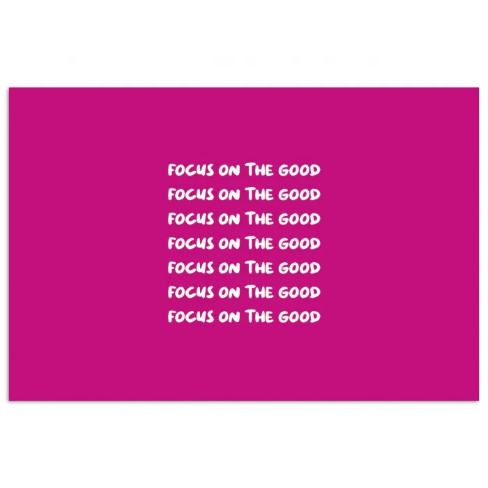 Focus on the good - Roze - wit poster papier klein -3d