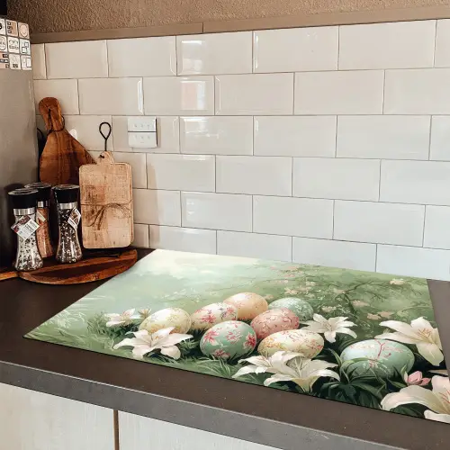 Paaseieren - Pasteltinten - Bloemen Inductie beschermer vinyl 3mm klein -sfeer3