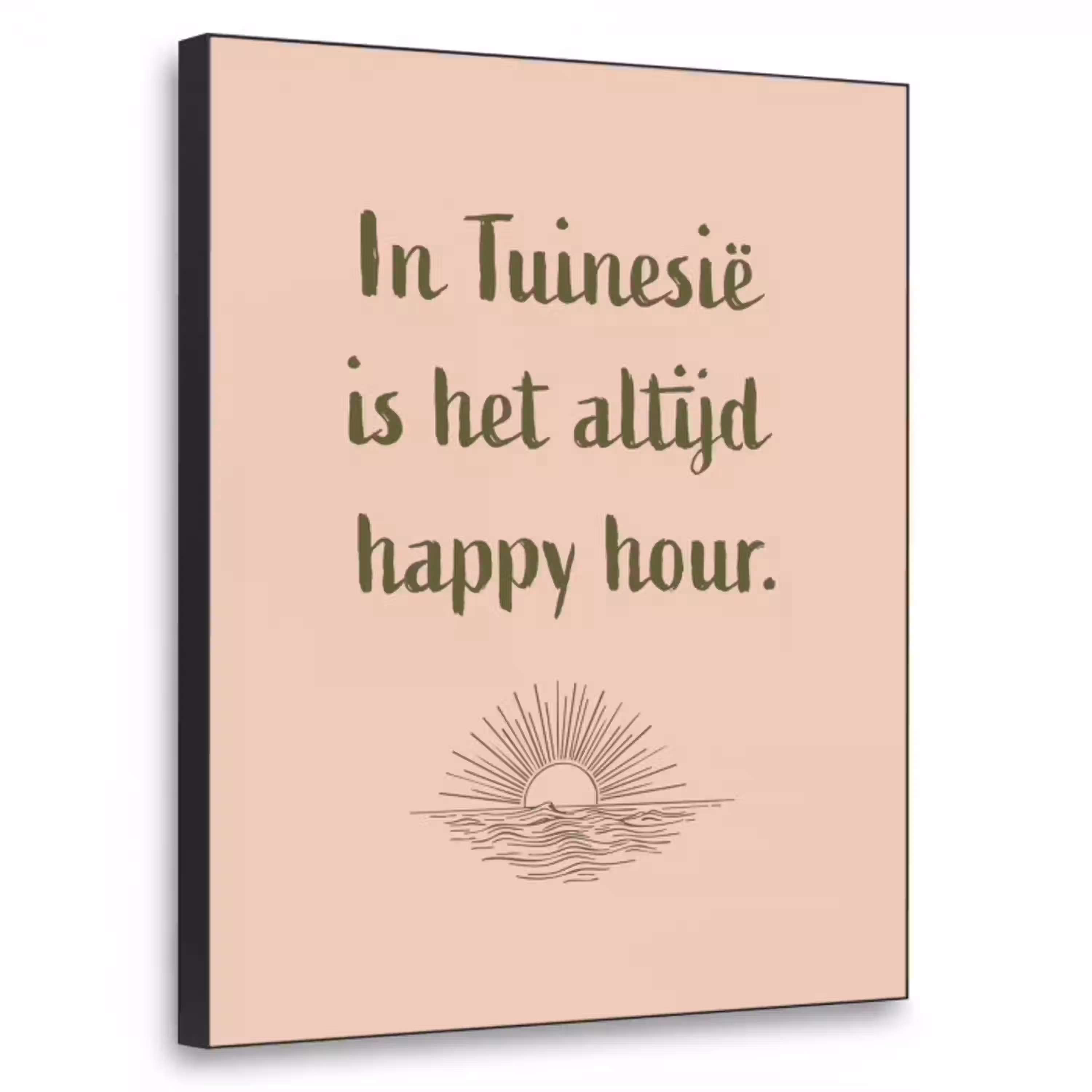 Tuin - Roze - Quote - Zon Textielframe - compleet frame klein -3d