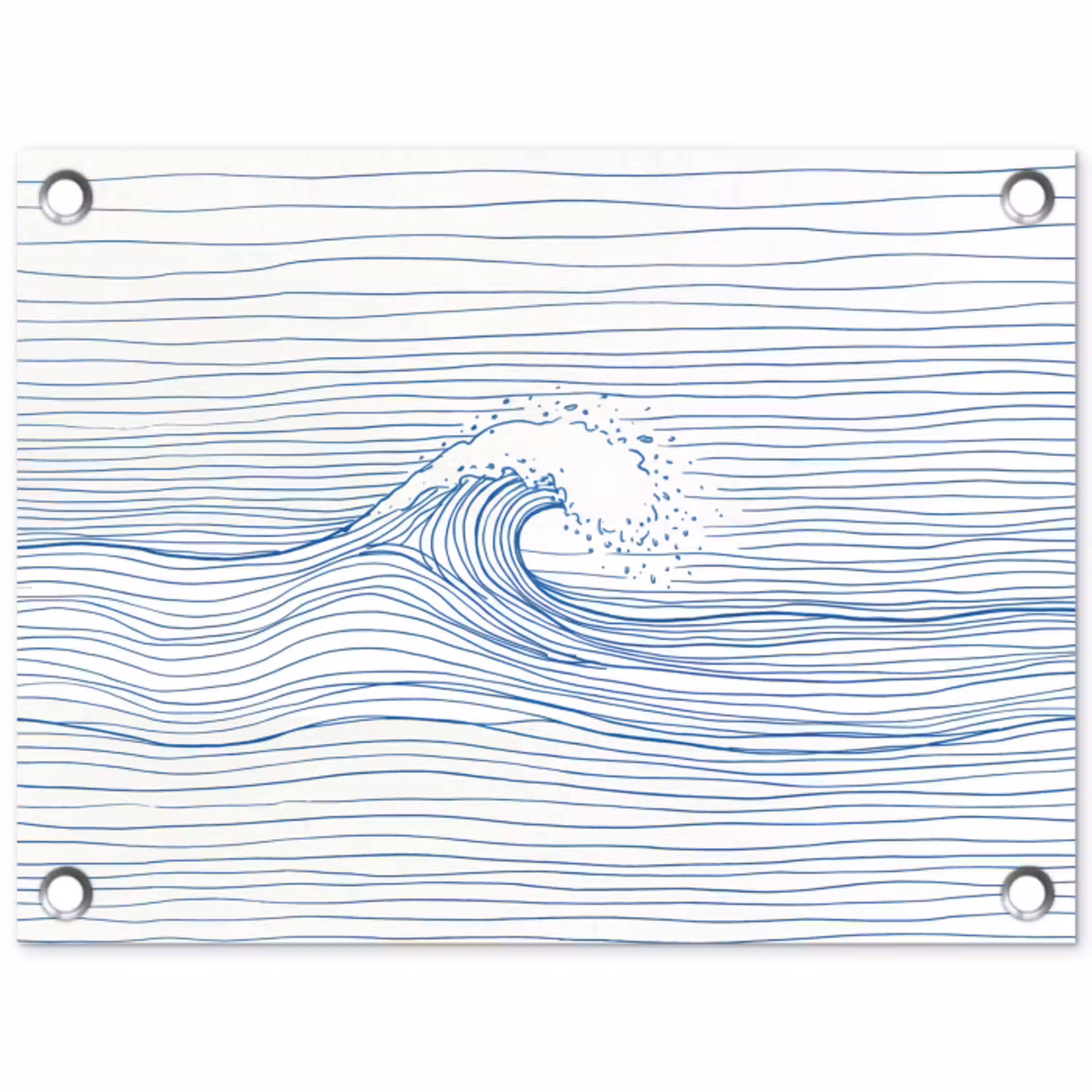 Golf - Brekende - Natuur - Minimalistisch - Blauw tuinposter los doek klein -3d