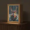 Hert - Kerst - Winter - Sneeuw - Kerstkrans Light Box met kabel (Tafellamp) klein -z3d_website