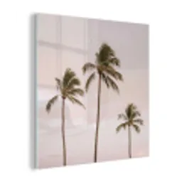 Palmbomen - Zonsondergang - Roze plexiglas 5mm klein -z3d