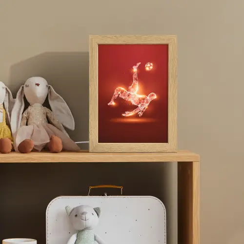 Voetballer - Omhaal - Rood - Neon Light Box met kabel klein -sfeer2_kind