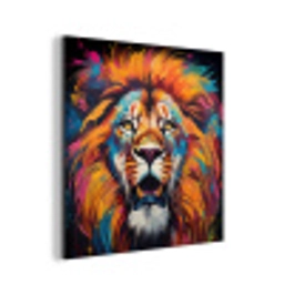 Leeuw - Graffiti - Dieren - Zwart aluminium wit klein -3d