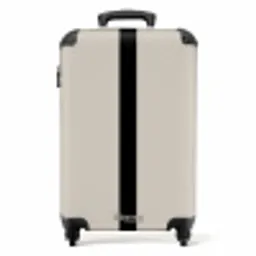 Minimal - Licht beige met zwarte streep NBS - Handbagage koffer - Unisex middel -productfoto_recht