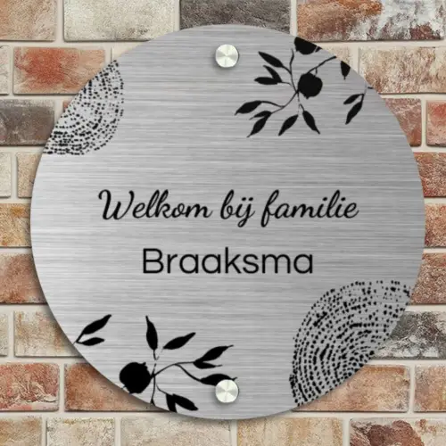 Illustraties - Metaal - Sierlijk Naambord Rond klein -sfeer2