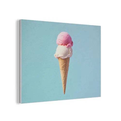 Bolletjes - Schepijs - Hoorntje - Blauw PET vilt klein -3d