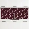 Kraanvogels - Klassiek - Bordeaux keuken achterwand 2 middel 871 -3d