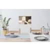 Geometrisch - Geweven structuur - Modern Muursticker klein -eettafel