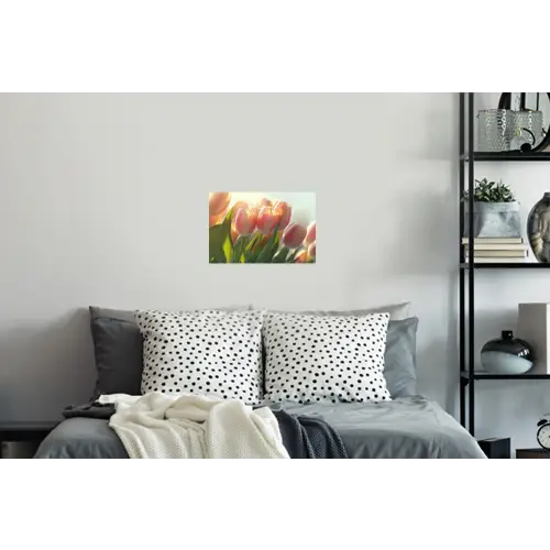Tulpen - Roze - Zonnestralen Muursticker klein -slaapkamer