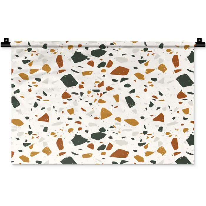 Terrazzo - Patroon - Wit - Terra Wandkleed katoen klein 269 -zz3d
