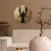 Kreeft - Zwart - Goud - Luxe Wandcirkel kunststof plaat 5mm dik klein -sfeer1