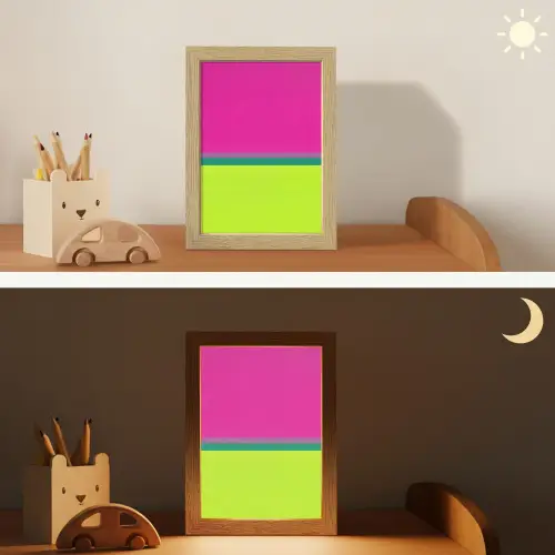 Strepen - Modern - Kleurrijk Light Box met kabel (Kinderlampje) klein -sfeer3_kind
