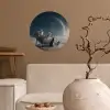 Maan - Kat - Astronaut - Ruimte Wandcirkel behangsticker klein -sfeer1