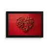Pepers - Rood - Hart fotolijst zwart zonder passe partout klein -3d