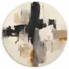 Penseelstreken - Ruw - Abstract - Beige Wandcirkel kunststof plaat 5mm dik klein -3d