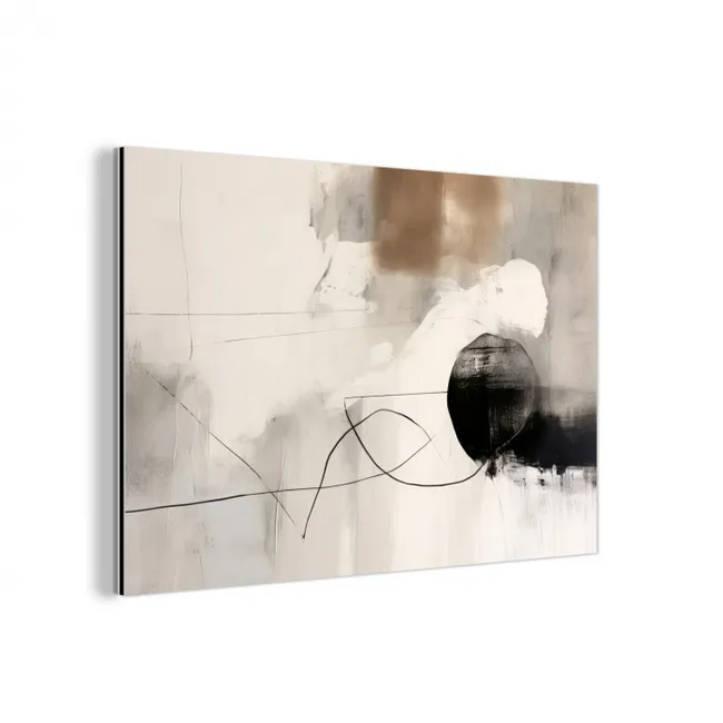 Abstracte kunst - Grijs - Industrieel aluminium wit klein -3d