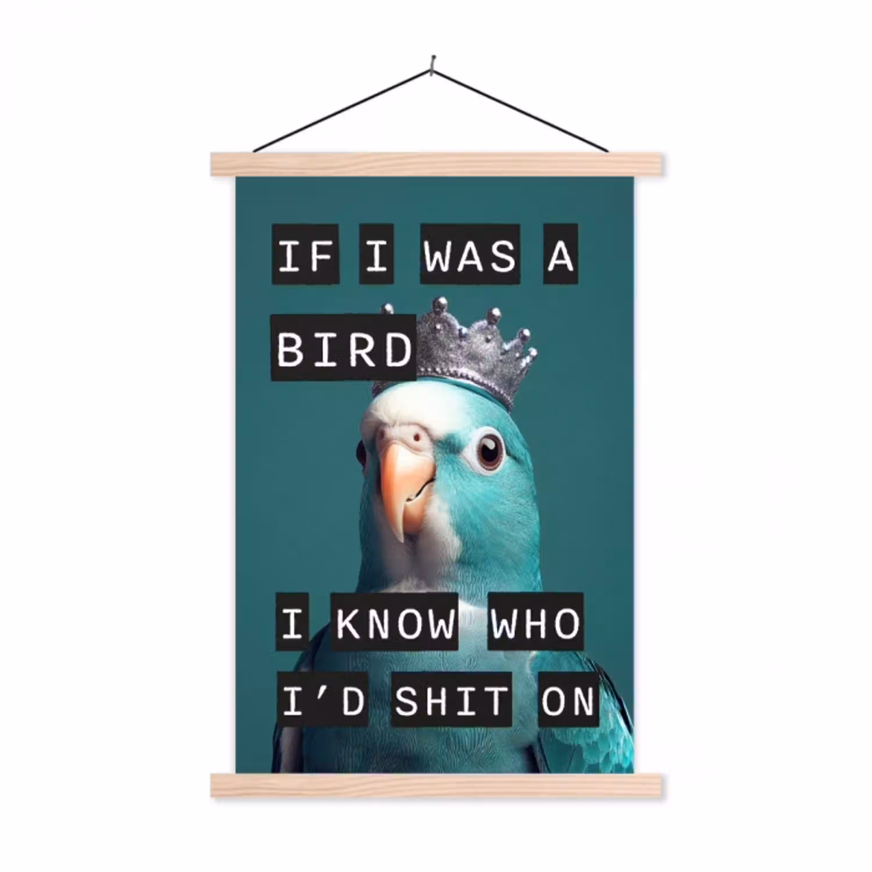 Parkiet - Turquoise - Quotes - Decoratie textielposter latten blank klein -3d