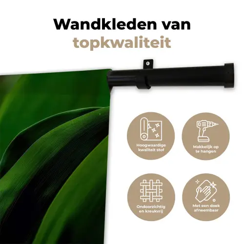 Bloemen - Wit - Bladeren - Lelietjes Wandkleed katoen klein -sfeer2