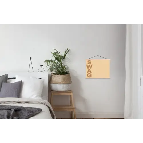 Swag - Bruin - Beige textielposter latten blank klein -woonkamer