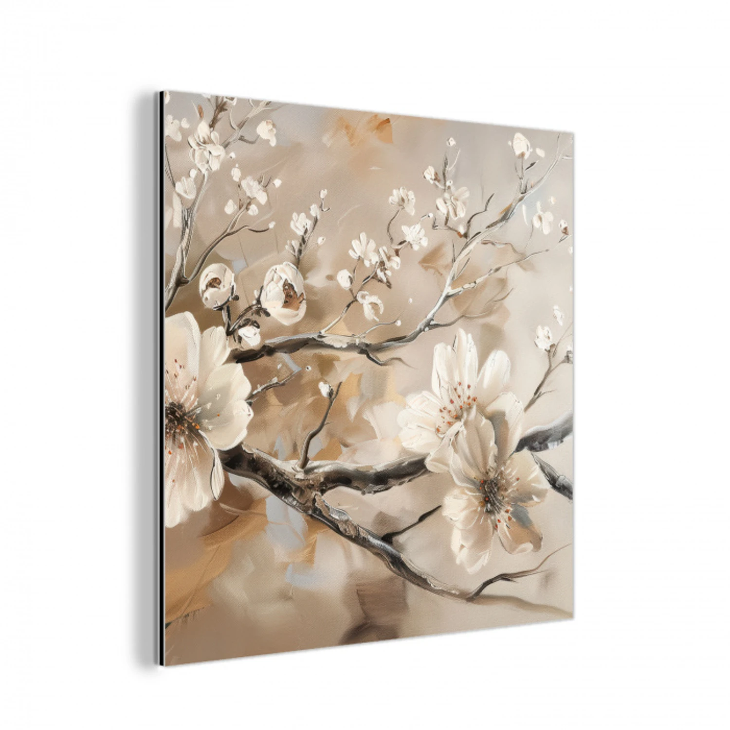 Bloemen - Natuur - Wit - Bloesem - Abstract aluminium wit klein -3d
