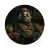 Panda - Hoed - Bril - Pak Wandcirkel aluminium klein -3d