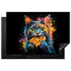 Kat - Graffiti - Kleurrijk - Wafel - Eten Inductie beschermer vinyl 3mm klein -3d