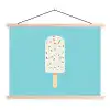 Ijsje - Stokje - Sprinkles - Lichtblauw textielposter latten blank klein -3d