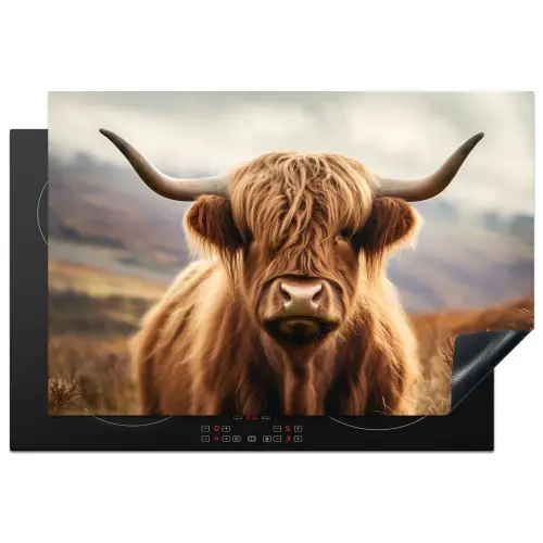 Schotse hooglander - Landschap - Dier Inductie beschermer vinyl 3mm klein -3d