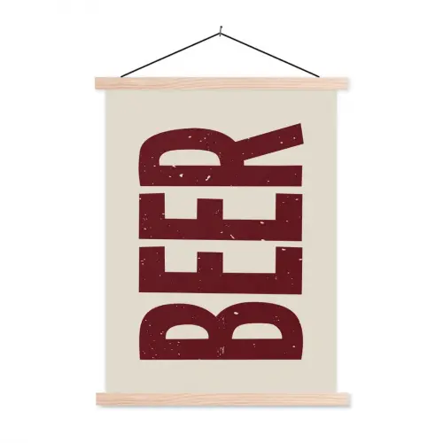 Japandi - Beer - Red - Retro textielposter latten blank klein -3d