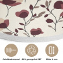 Bloemen - Botanisch - Bordeaux Akoestische PET Vilt - Rond klein 838 -closeup_NL