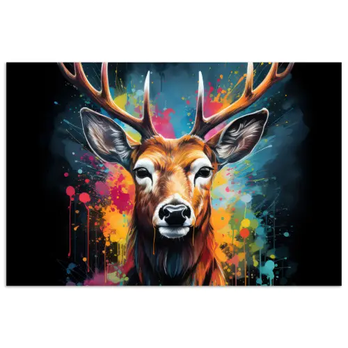 Hert - Graffiti - Dieren - Kleuren poster papier klein -3d