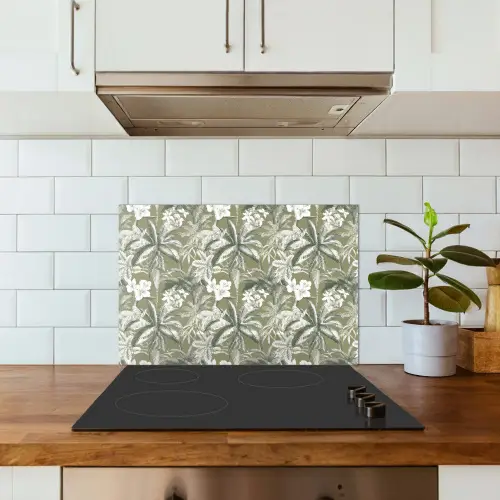 Botanisch - Bloemen - Groen keuken achterwand spatscherm klein 900 -sfeer2