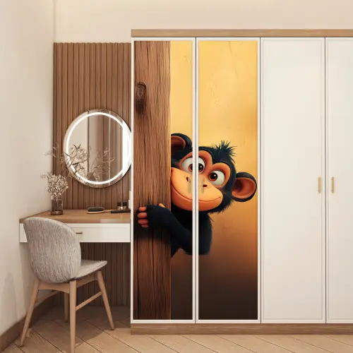 Aap - Dieren - Animatie - Deur deurposter klein -sfeer3