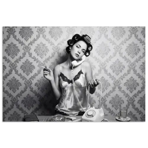 Chic - Vrouw - Zwart - Wit poster papier klein -3d