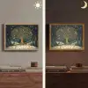 Feestboom - Winterhemel - Kleurrijk Light Box met batterij (Wandlamp) middel -sfeer3