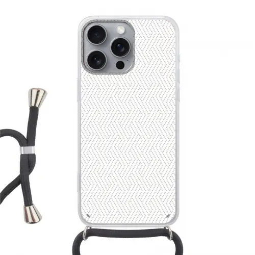 Grafisch - Patroon - Modern - Stippen Hoesje iPhone 16 Pro Max met koord klein 804 -3d