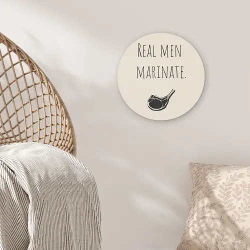 Vlees - Minimalistisch - Beige - Quote Wandcirkel plexiglas klein -sfeer5