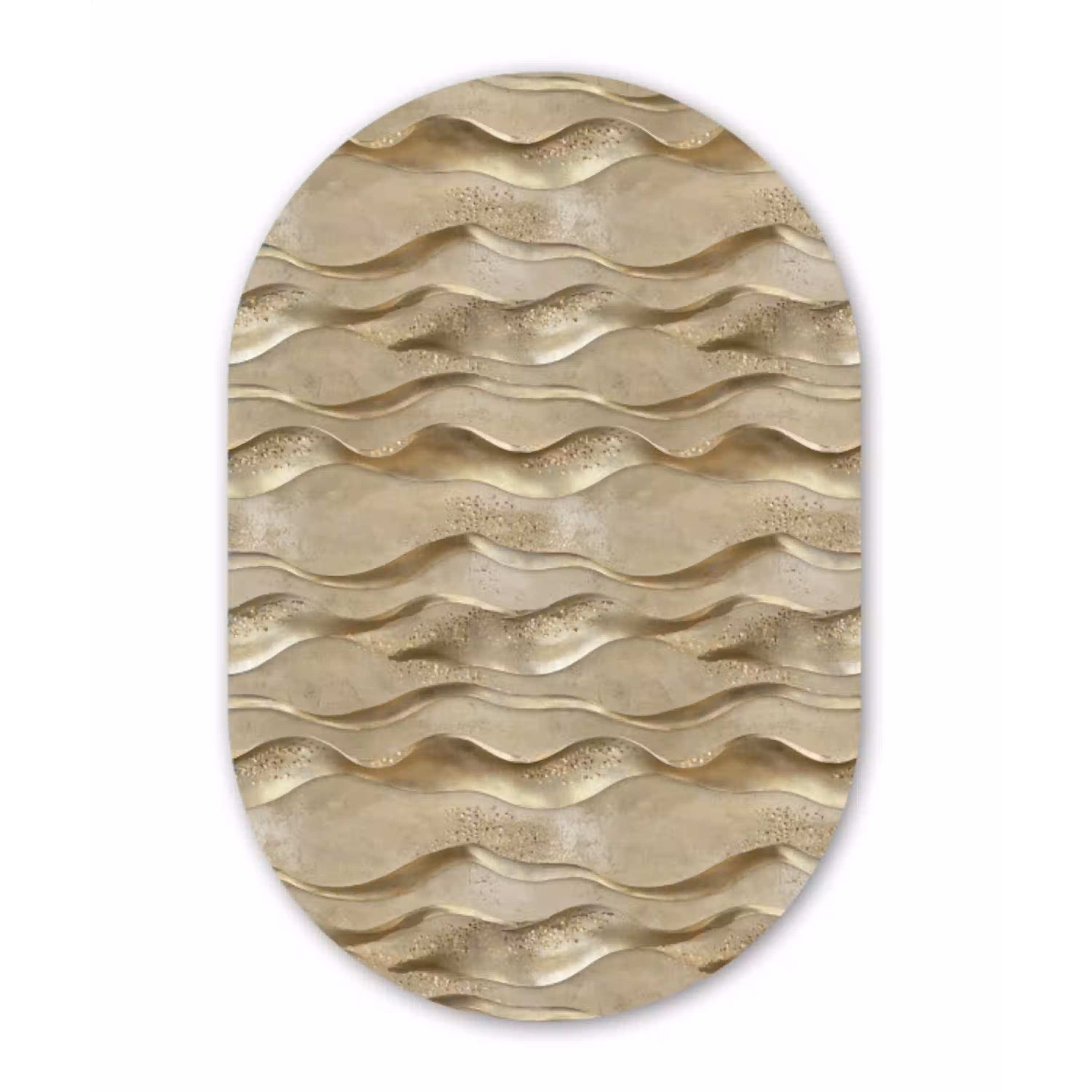 Golven - Patroon - Goud Wandcirkel Ovaal Aluminium middel 839 -3d