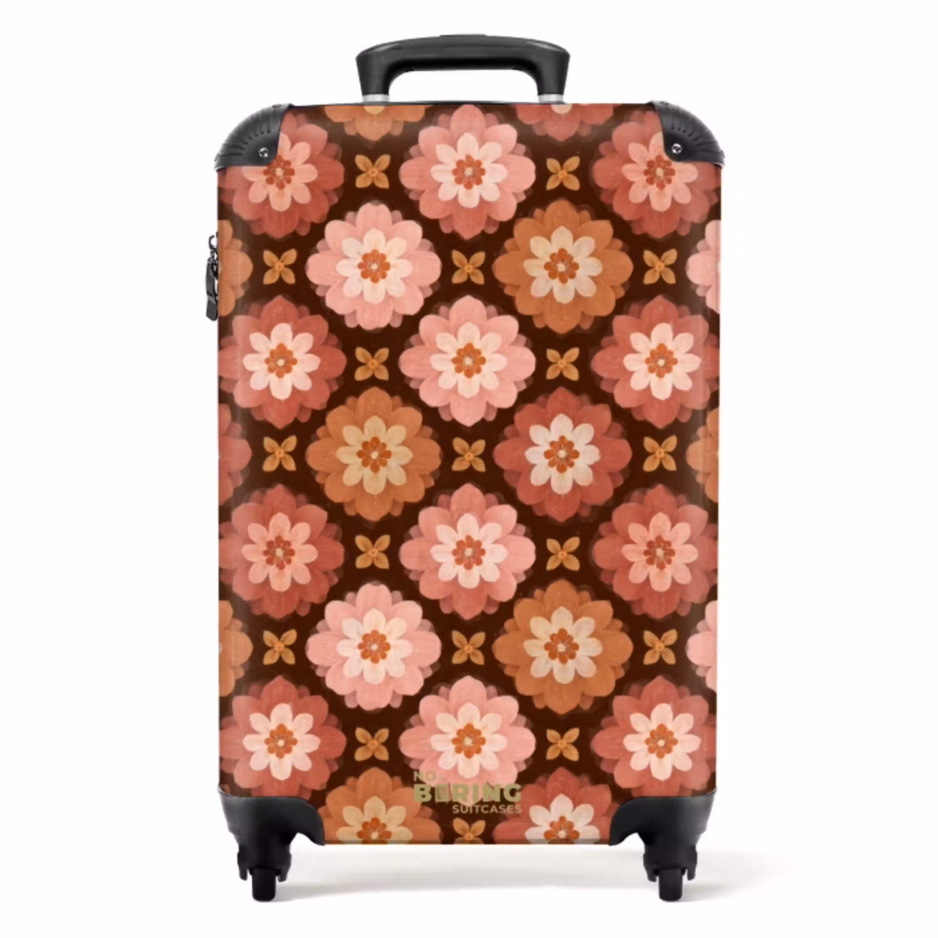 Geometrisch - Bloemen - Kleurrijk NBS - Handbagage koffer - Volwassenen Unisex middel -productfoto_recht